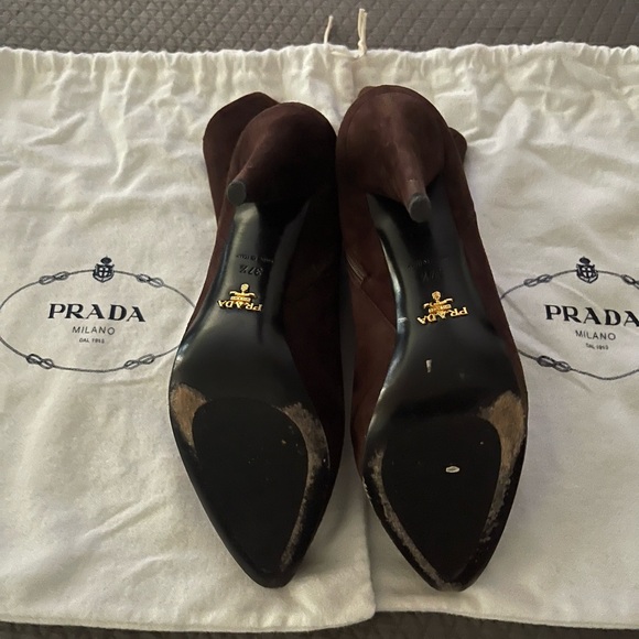 Prada Cacao ankle boots size 7.5, with 4 1/2 inch heel with 1 inch platform - Picture 3 of 4